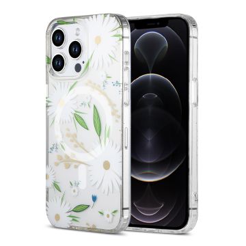iPhone 12 Pro Max Mobilskal MagSafe - Blommor Vit