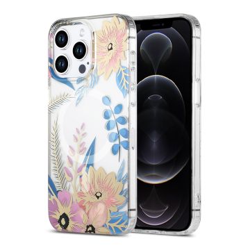 iPhone 12/12 Pro Mobilskal MagSafe - Blommor Rosa/Blå