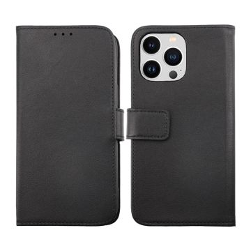 iPhone 14 Pro Max Plånboksfodral Läder Rvelon - Svart- G-SP.se