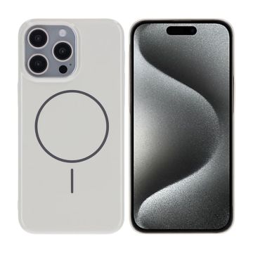 iPhone 15 Pro Max Skal MagSafe, Blankt Enfärgat - Vit