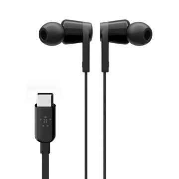 Belkin Rockstar Hörlurar med USB C - Svart