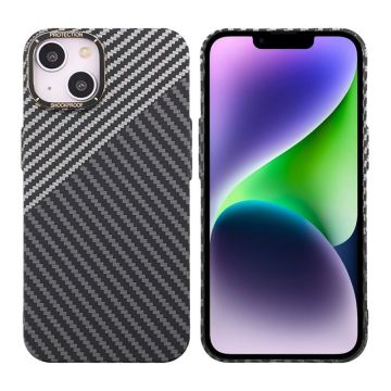 iPhone 15 Plus Mobilskal i Kolfiber - Svart/Vit- G-SP.se