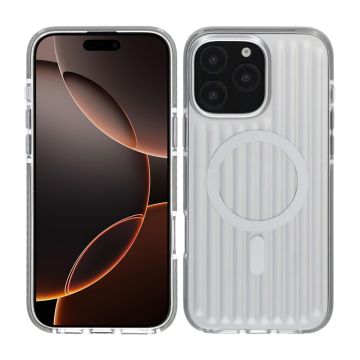 Mönstrat TPU Skal till iPhone 16 Pro med MagSafe - Silver