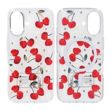 Mobilskal Magsafe till iPhone 17 - Transparent med körsbärs