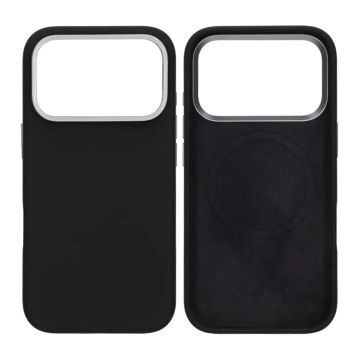 Mobilskal Silikon Magsafe och Statv iPhone 17 Pro Max - Svart