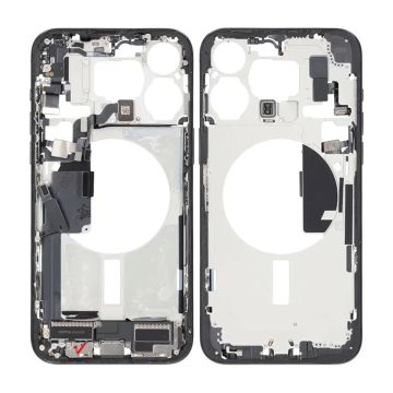 Mittenram med smådelar för iPhone 15 Pro Max - Svart Titan OEM