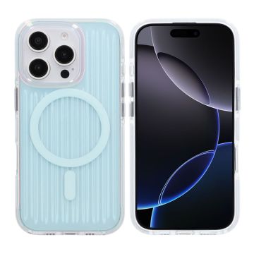 iPhone 16 Pro Stöttåligt Mobilskal Magsafe Reflektionsfärg - Blå