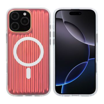 iPhone 16 Pro Max Stöttåligt Mobilskal Magsafe Reflektionsfärg - Röd