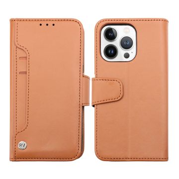 iPhone 14 Pro Plånboksfodral Extra Kortfack Rvelon - Brun- G-SP.se
