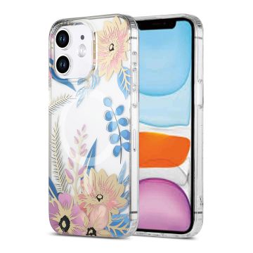 iPhone 11 Mobilskal MagSafe - Blommor Rosa/Blå