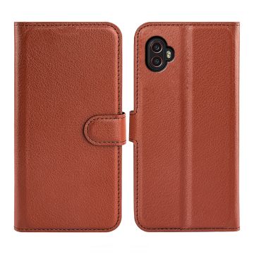 Samsung Galaxy Xcover 6 Pro Plånboksfodral med Stativ - Brun- G-SP.se