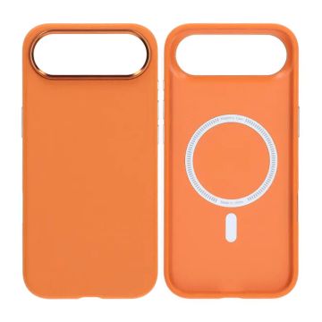 Mobilskal Konstläder med Kameraskydd för iPhone Air - Orange