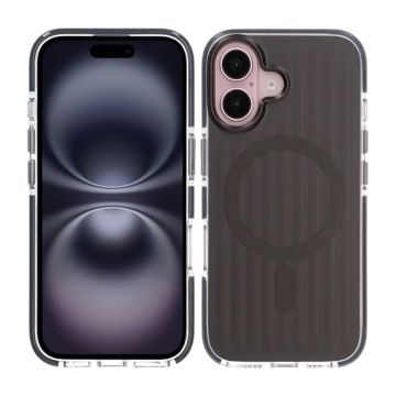 Mönstrat TPU Skal till iPhone 16 med MagSafe - Svart