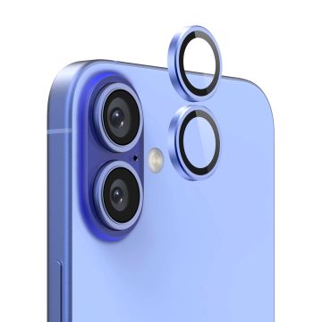 iPhone 16/16 Plus Kameralins med metallram - Blå