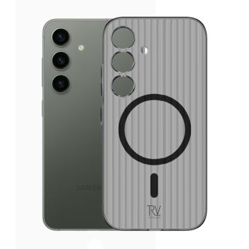 Samsung Galaxy S24 Plus Mobilskal Korrugerad med Magnet Rvelon - Grå