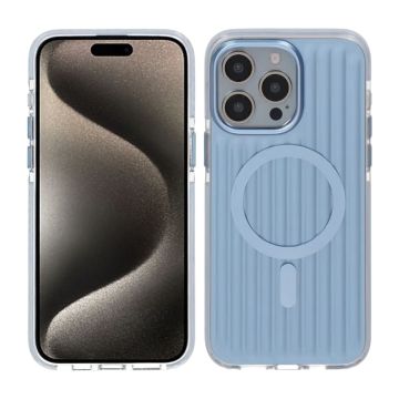 Mönstrat TPU Skal till iPhone 15 Pro Max med MagSafe - Blå