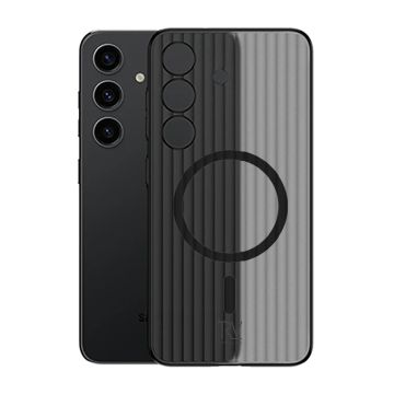 Samsung Galaxy S24 Plus Mobilskal Korrugerad med Magnet Rvelon - Svart