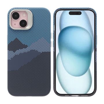 iPhone 15 Skal med Magsafe och Utfällbart Stativ - Berg Blå