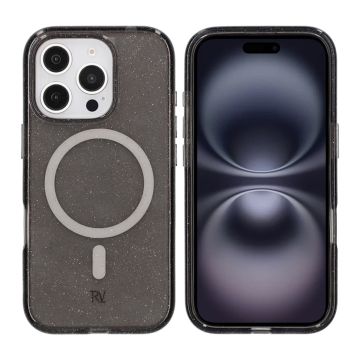 iPhone 16 Pro Rvelon Mobilskal TPU med MagSafe - Glitter Svart