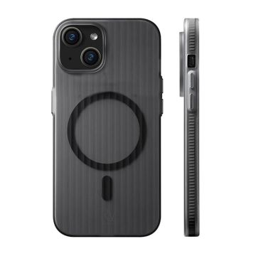 iPhone 15 Mobilskal Korrugerad med Magsafe Rvelon - Svart