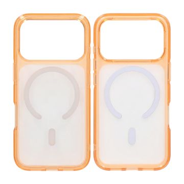 Mobilskal TPU Magsafe för iPhone 17 Pro Max - Orange Transparent