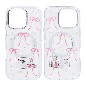 Skal Magsafe till iPhone 16 Pro Max - Transparent med rosett