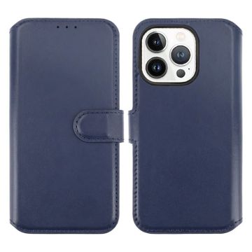 iPhone 15 Pro Max Plånboksfodral Läder Rvelon - Blå- G-SP.se