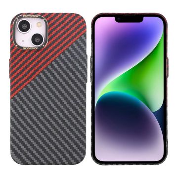 Kolfiber Skal iPhone 14 - Röd & Svart