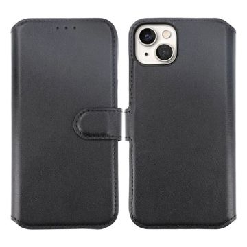 iPhone 15 Plus Plånboksfodral Läder Rvelon - Svart- G-SP.se