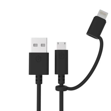 G-SP Micro-USB Kabel Lightning Adapter 1 meter - Svart- G-SP.se