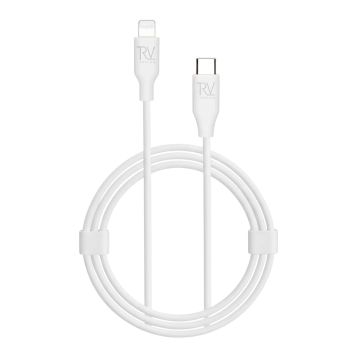 Rvelon iPhone-kabel USB C till Lighnting MFi Silikon Rvelon 1M Vit
