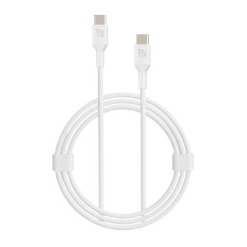 Rvelon USB-C Laddkabel 60W Snabbladdning 2m - Vit