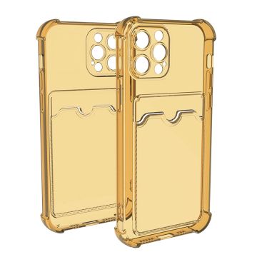 iPhone 12 Pro Stöttåligt Skal med Korthållare - Gul- G-SP.se